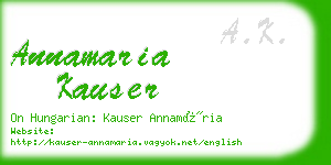 annamaria kauser business card